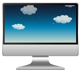 Night sky scene on computer background