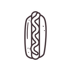 hot dog line style icon vector design