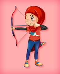 Female muslim archer character