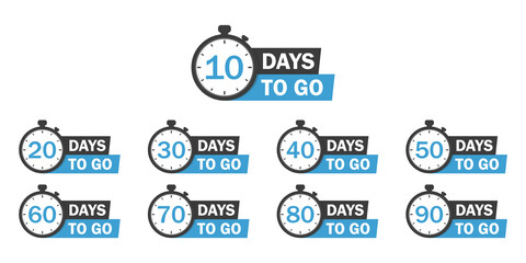 Days to go set. Abstract banners design template. Modern flat style for promotion, sale, landing page, template, ui, web, mobile app, poster, banner, flyer. Set of days to go countdown