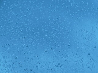 water drops on blue background