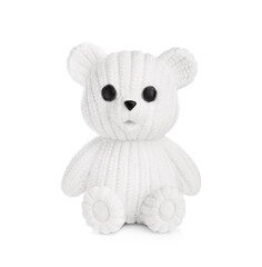 Adorable little toy bear isolated on white