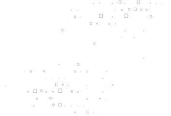 Light Silver, Gray vector pattern with spheres, squares.