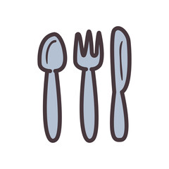 Cutlery line and fill style icon vector design