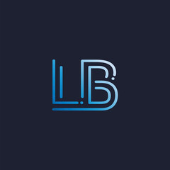 Obraz premium Abstract techno line initial letter L and B, LB logo icon vector design