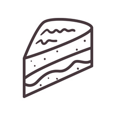 sweet cake line style icon vector design