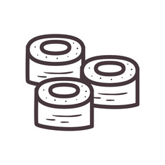 sushi line style icon vector design