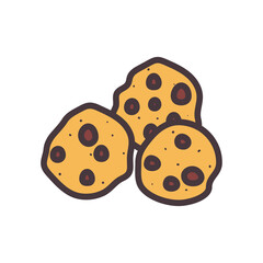 sweet cookies line and fill style icon vector design