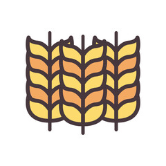 wheat ears line and fill style icon vector design