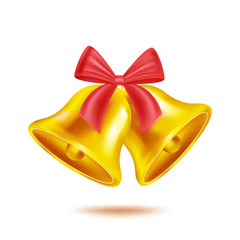 Antique golden Christams golden bell.