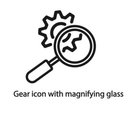 gear icon and magnifier icon