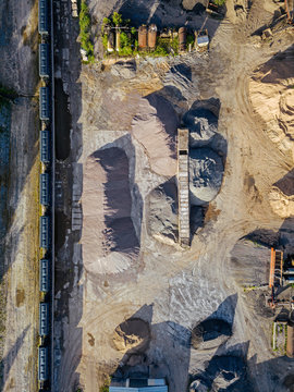 Russia, Tikhvin, Aerial view of asphalt plant