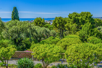 Beautiful park on the slopes in Cagnes-sur-Mer. Cagnes-sur-Mer (between Nice and Cannes) - commune...