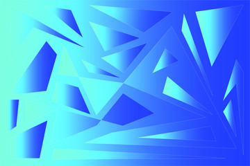 Abstract vector background in blue tones. Blue, turquoise shards in a gradient blue - turquoise space.