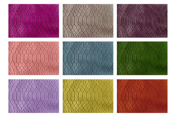 Fototapeta premium Photo collage of decorative leather textures.
