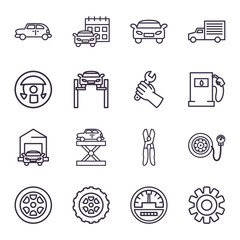 repair service and car line style icon vector design