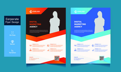 Digital Marketing Agency Flyer Template | Vector Flyer Template | Illustrator Flyer Design EPS 