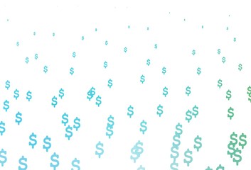 Light Blue, Green vector pattern with Dollar.
