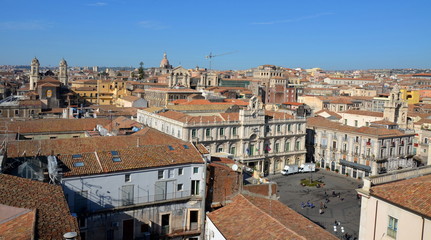 Fototapeta na wymiar View of Piazza dell'Università in Catania city, Sicily, Italy, 02-11-2019.