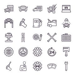 repair service and car line style icon vector design