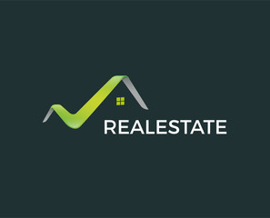 minimal real estate logo template - vector illustration