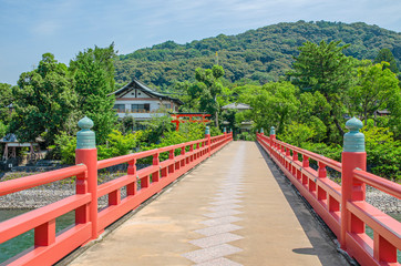 京都　宇治川の朝霧橋