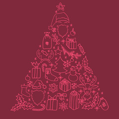 Fototapeta na wymiar Christmas doodle elements