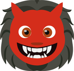Vector illustration of a devil's face emoticon