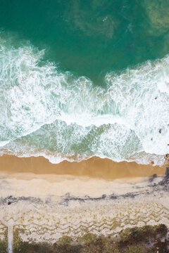 Aerial view of the beach in New England