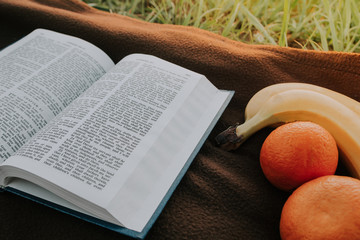 open bible on sheets