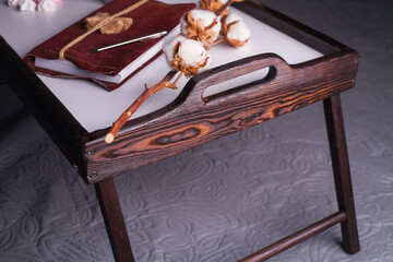 Tasty Breakfast On A Wooden Table Tray