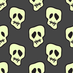 Skulls Halloween celebration seamless pattern