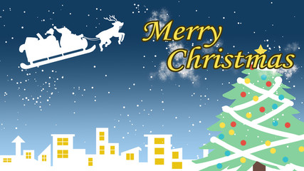 クリスマス　青背景　壁紙