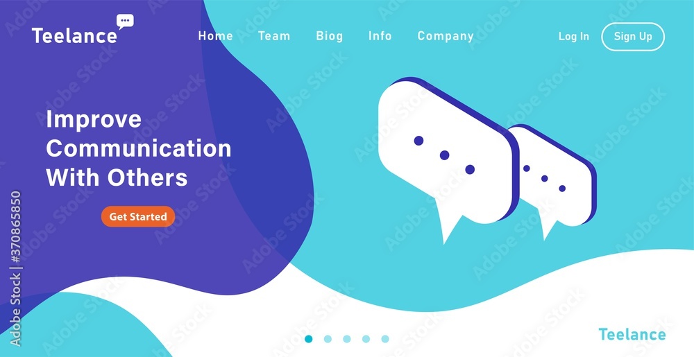 Wall mural web page , landing page design template . modern flat design concept of web page design for website 