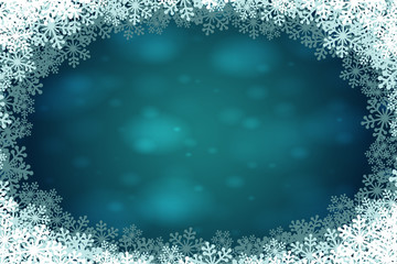 Christmas snowflakes blank frame vector illustration