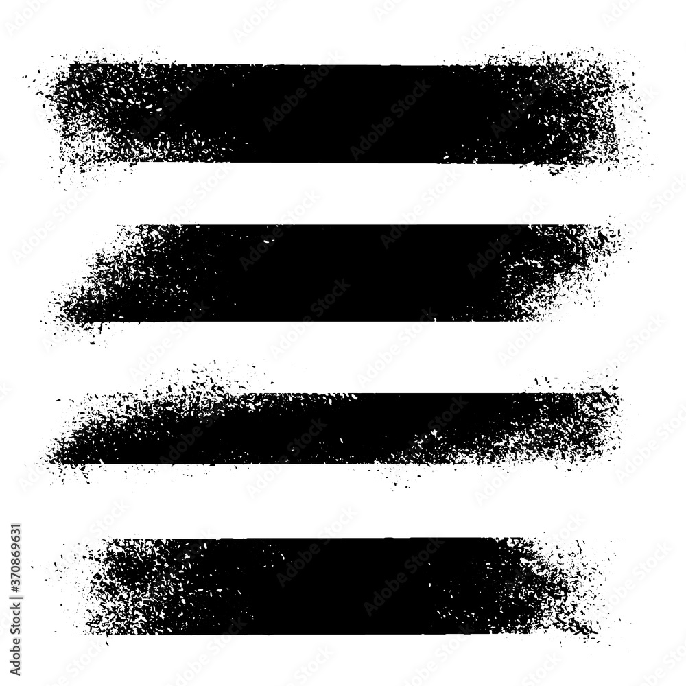 Poster vector set of hand drawn strokes, stains for backdrops. textured monochrome design elements set. one