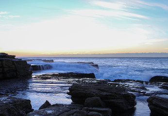 Mahon rock pool near Maroubra beach at sunrise.
