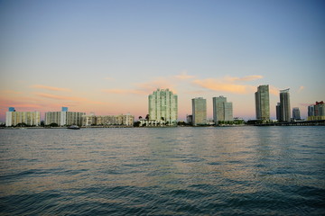 Miami beach at sun set