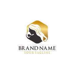 Luxury Hair stylist Logo Vector Template