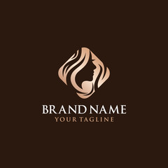 Luxury Hair stylist Logo Vector Template