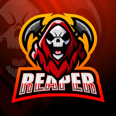 Reaper skull mascot esport logo design