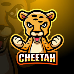 Cheetah mascot esport logo design