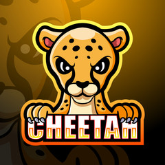 Cheetah mascot esport logo design