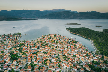 Aerial view of Galaxidi (Galaxeidi) in the southern part of Phocis, Greece
