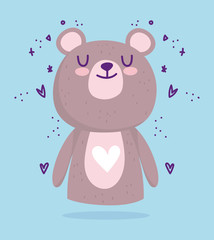 baby shower, cute little bear animal hearts cartoon