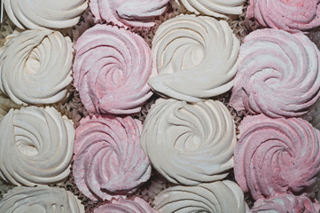 Pink and white zephyr. handmade marshmallow