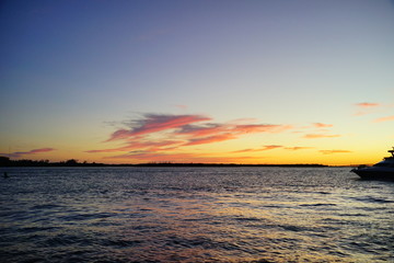 Obraz premium Miami south beach skyscrapers at sun set