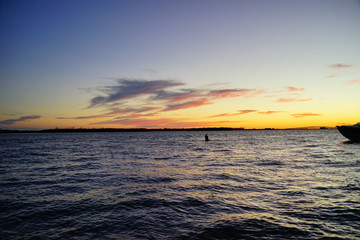 Obraz premium Miami south beach skyscrapers at sun set