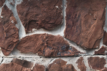 Wall made from natural stones