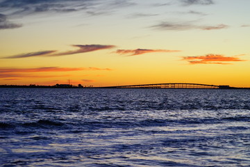Fototapeta premium Miami downtown and beach at sun set 